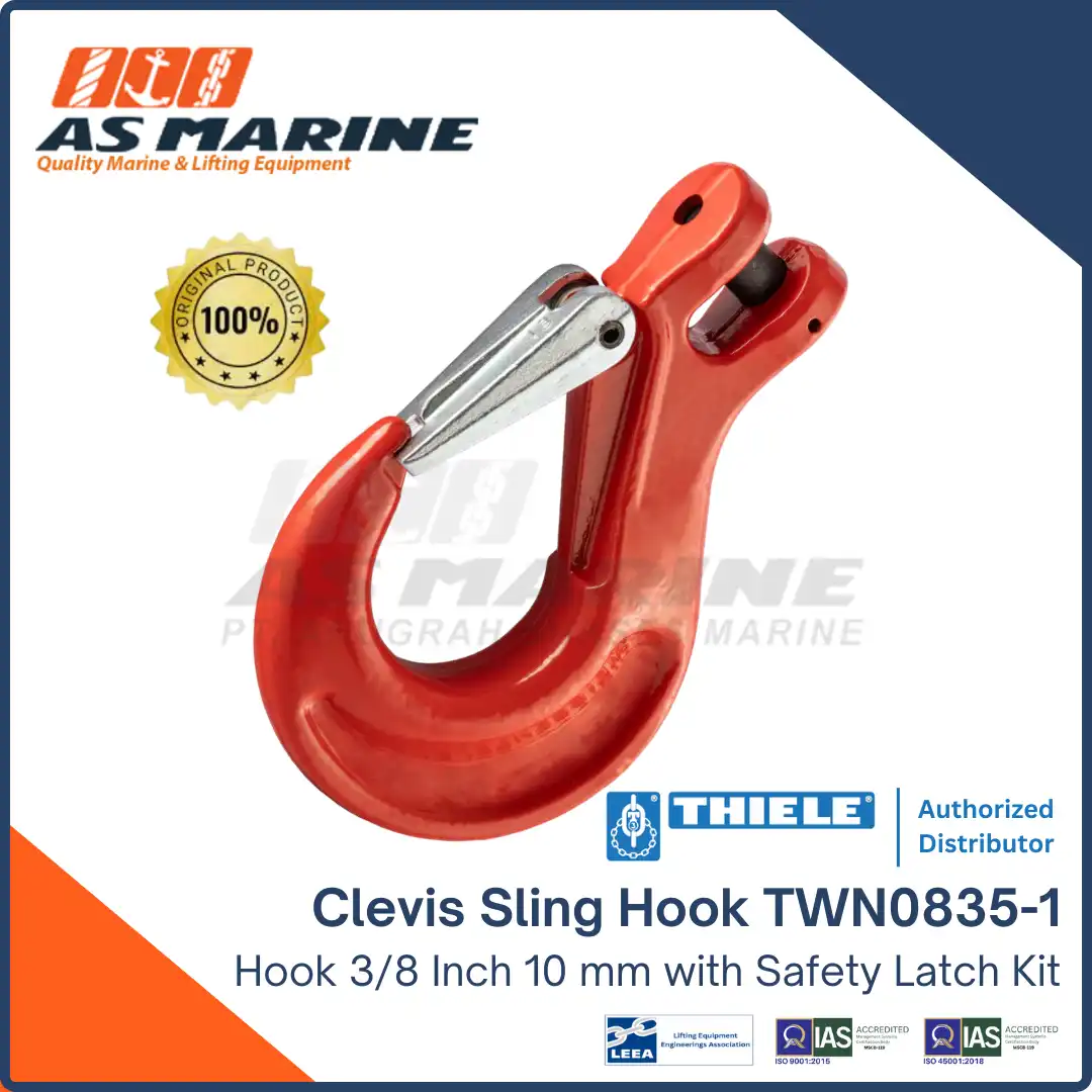 Clevis Sling Hook with Safety Latch Kit 3/8 Inch 10 mm TWN0835/1 THIELE